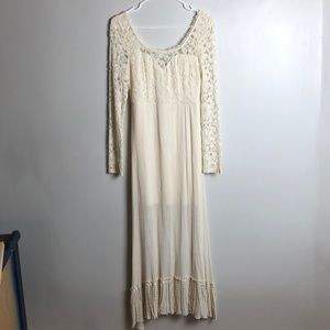 Lace and fridge boho dress